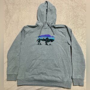 Patagonia Fitz Roy Bison Uprisal Hoodie - Men’s Large (Gravel Heather)